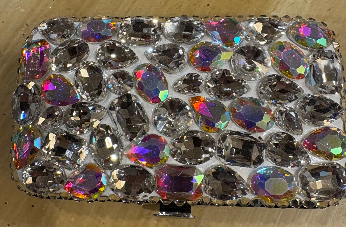 Bling Bling!! Manicure set in Large Silver AB Rhinestones