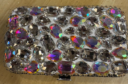 Bling Bling!! Manicure set in Large Silver AB Rhinestones