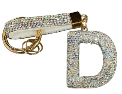 Bling Bling!! Rhinestone Initial keychain/ bag charm - available in multiple letters and 2 colors