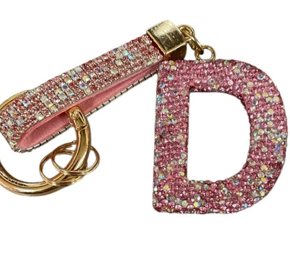 Bling Bling!! Rhinestone Initial keychain/ bag charm - available in multiple letters and 2 colors