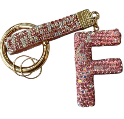 Bling Bling!! Rhinestone Initial keychain/ bag charm - available in multiple letters and 2 colors
