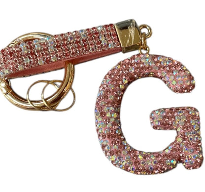 Bling Bling!! Rhinestone Initial keychain/ bag charm - available in multiple letters and 2 colors