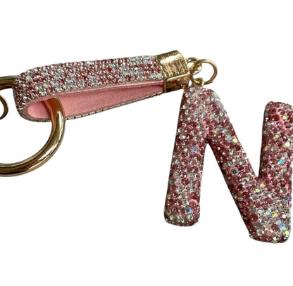 Bling Bling!! Rhinestone Initial keychain/ bag charm - available in multiple letters and 2 colors