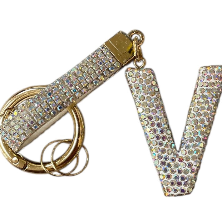 Bling Bling!! Rhinestone Initial keychain/ bag charm - available in multiple letters and 2 colors