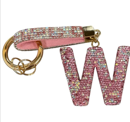 Bling Bling!! Rhinestone Initial keychain/ bag charm - available in multiple letters and 2 colors