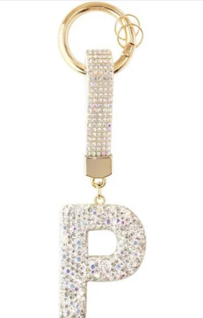 Bling Bling!! Rhinestone Initial keychain/ bag charm - available in multiple letters and 2 colors