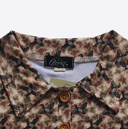 Clothing for Toddler Boy - Camo Duck Boy Collar Shirt