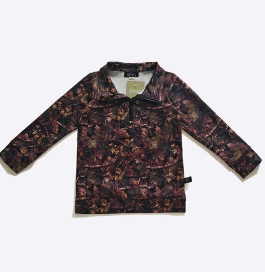 Clothing for Toddler Boy - Leafy Camo Boy Quarter Zip Shirt