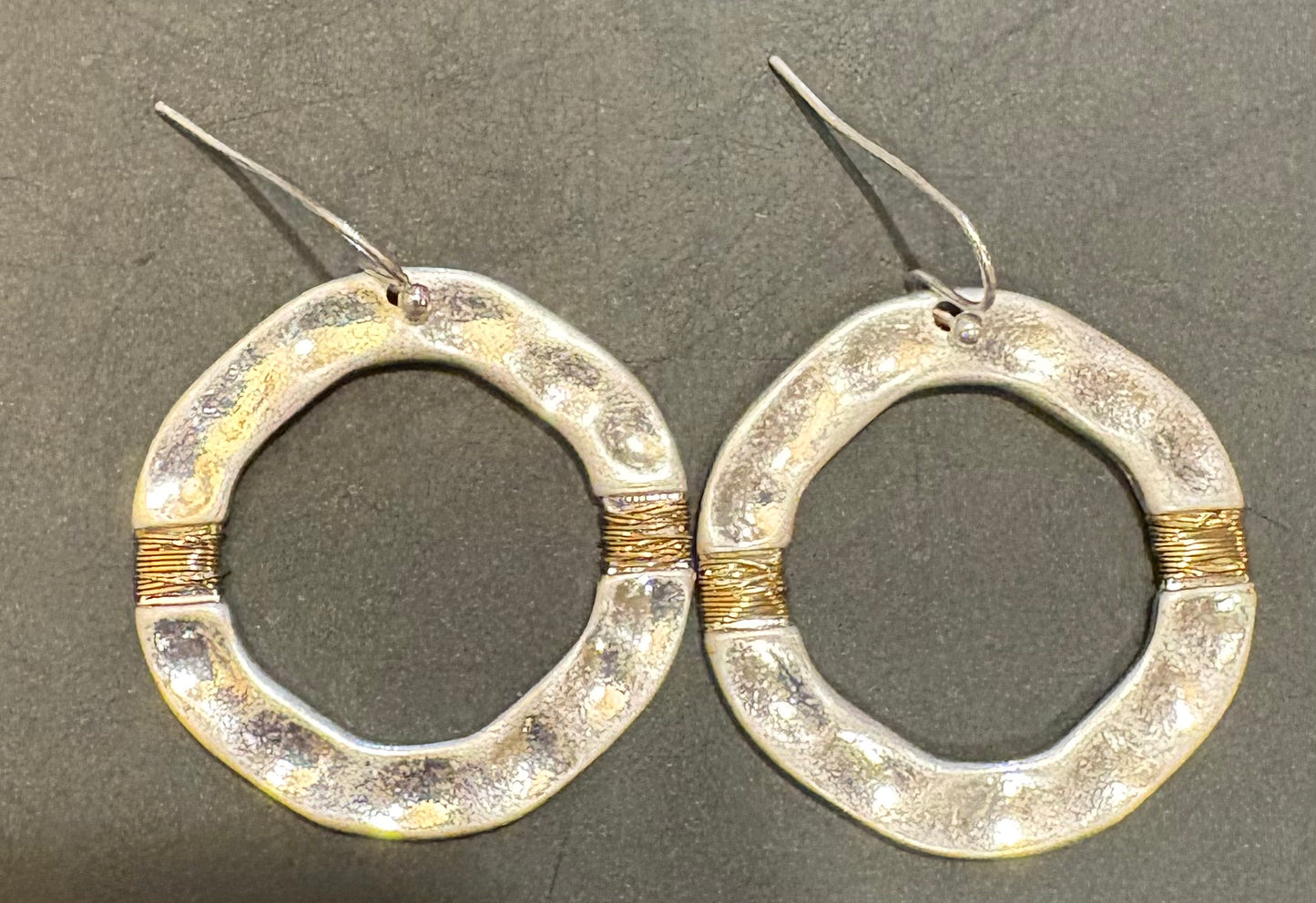 Hammered Silver Loop Earrings