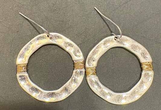 Hammered Silver Loop Earrings