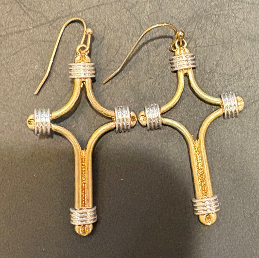 Gold wrapped open cross