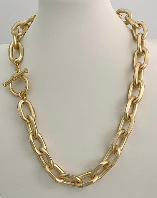 Necklace - Link Chain Matte Gold