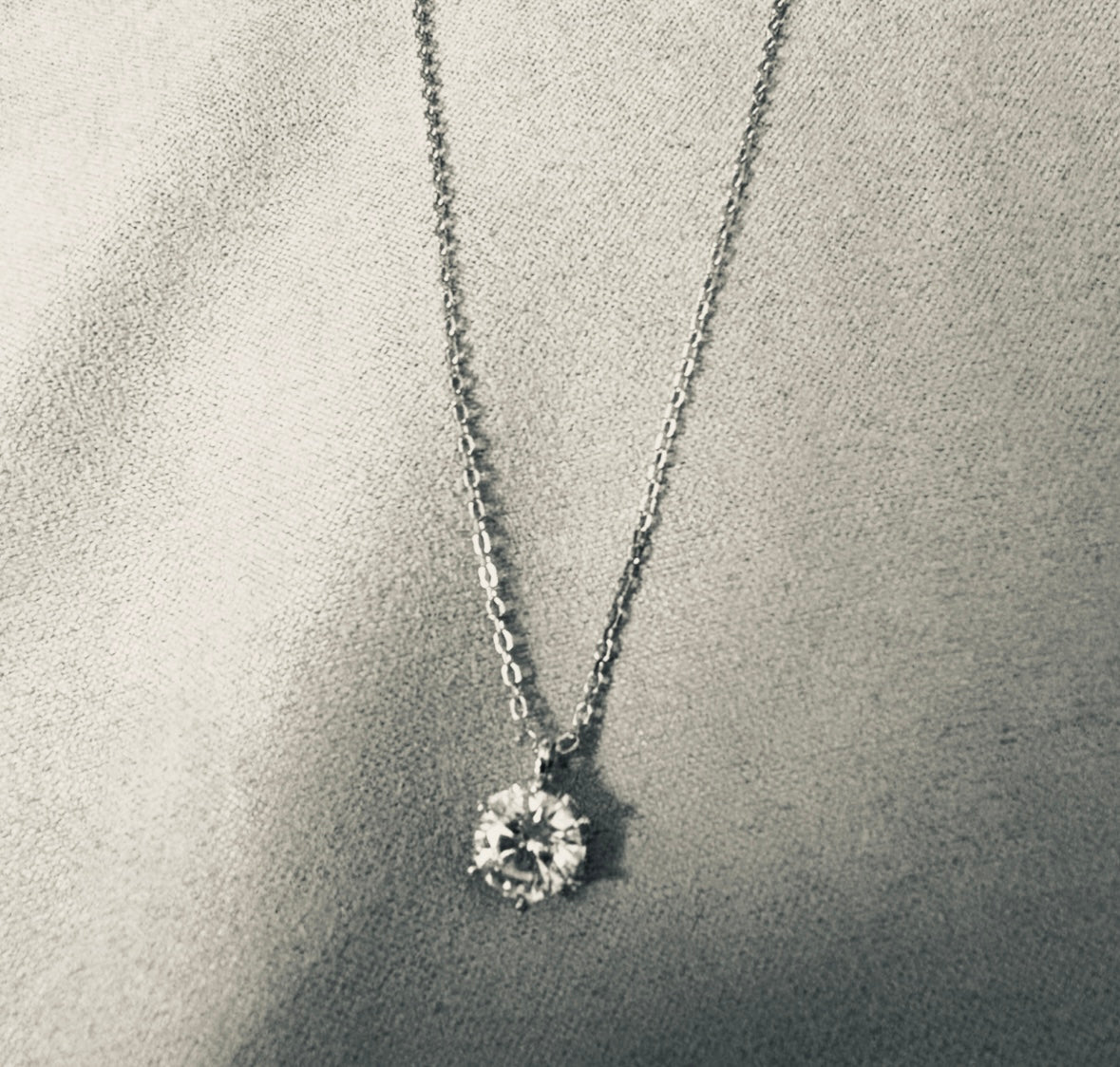 Necklace - Round Cut CZ Silver