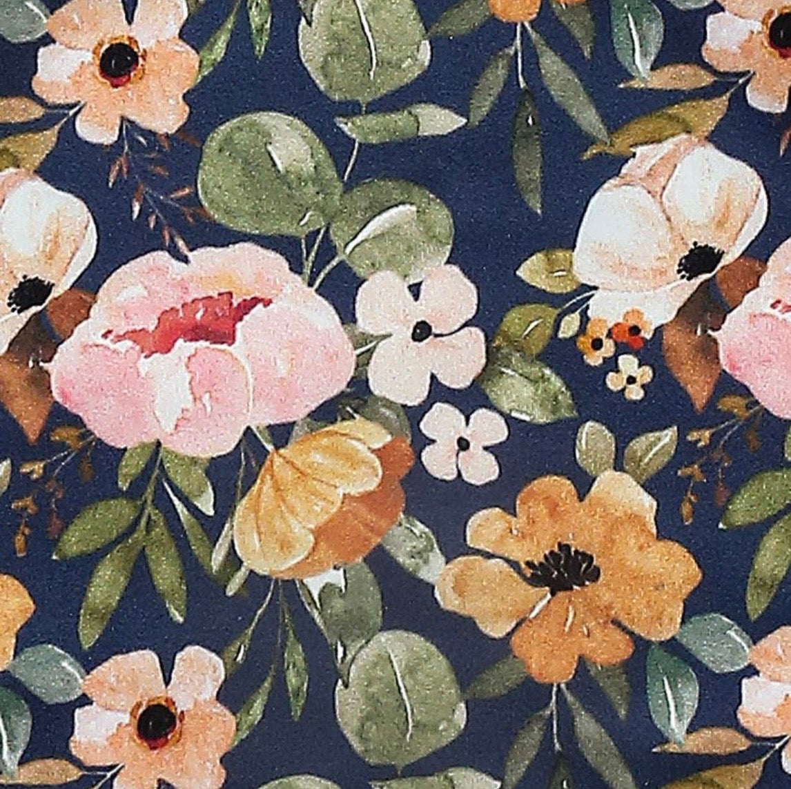 Clothing for Baby Girl - Navy Wispy Floral Baby Gown