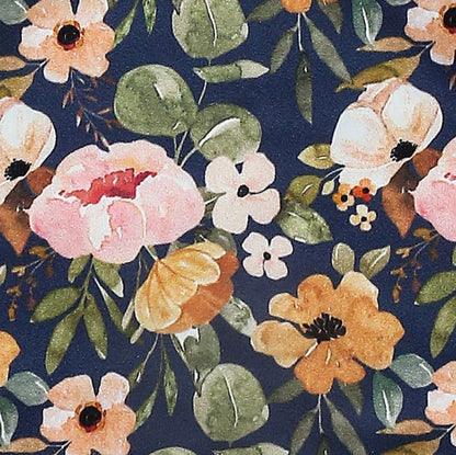 Clothing for Baby Girl - Navy Wispy Floral Baby Gown