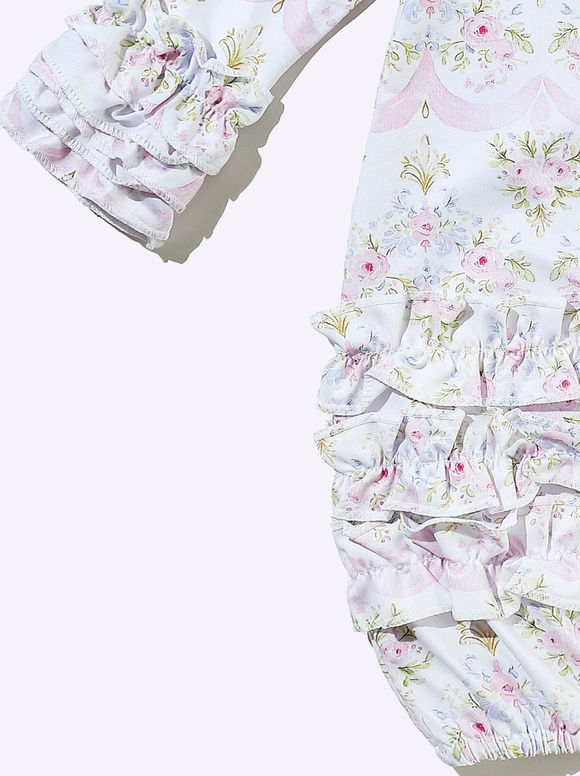 Clothing for Baby Girl - Pink Scallop Baby Gown