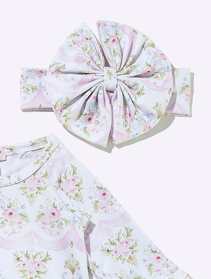Clothing for Baby Girl - Pink Scallop Baby Gown