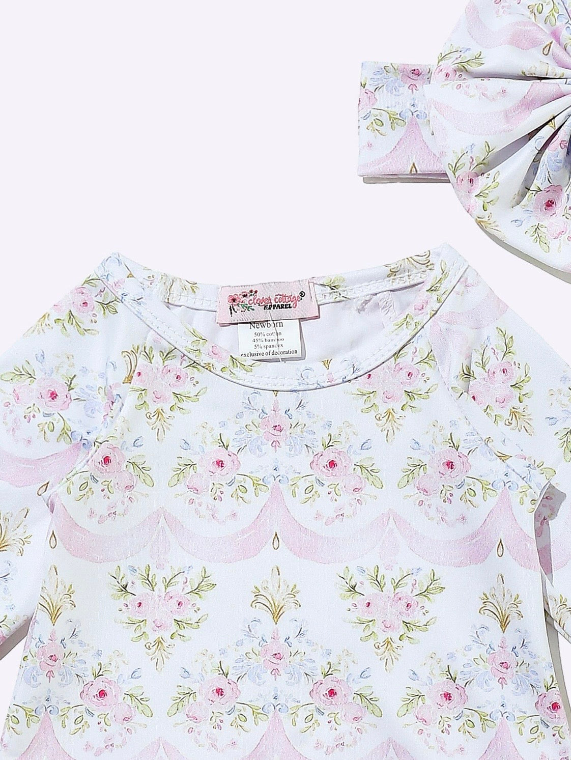Clothing for Baby Girl - Pink Scallop Baby Gown