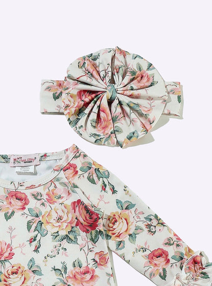 Clothing for Baby Girl - Scattered Rose Baby Gown