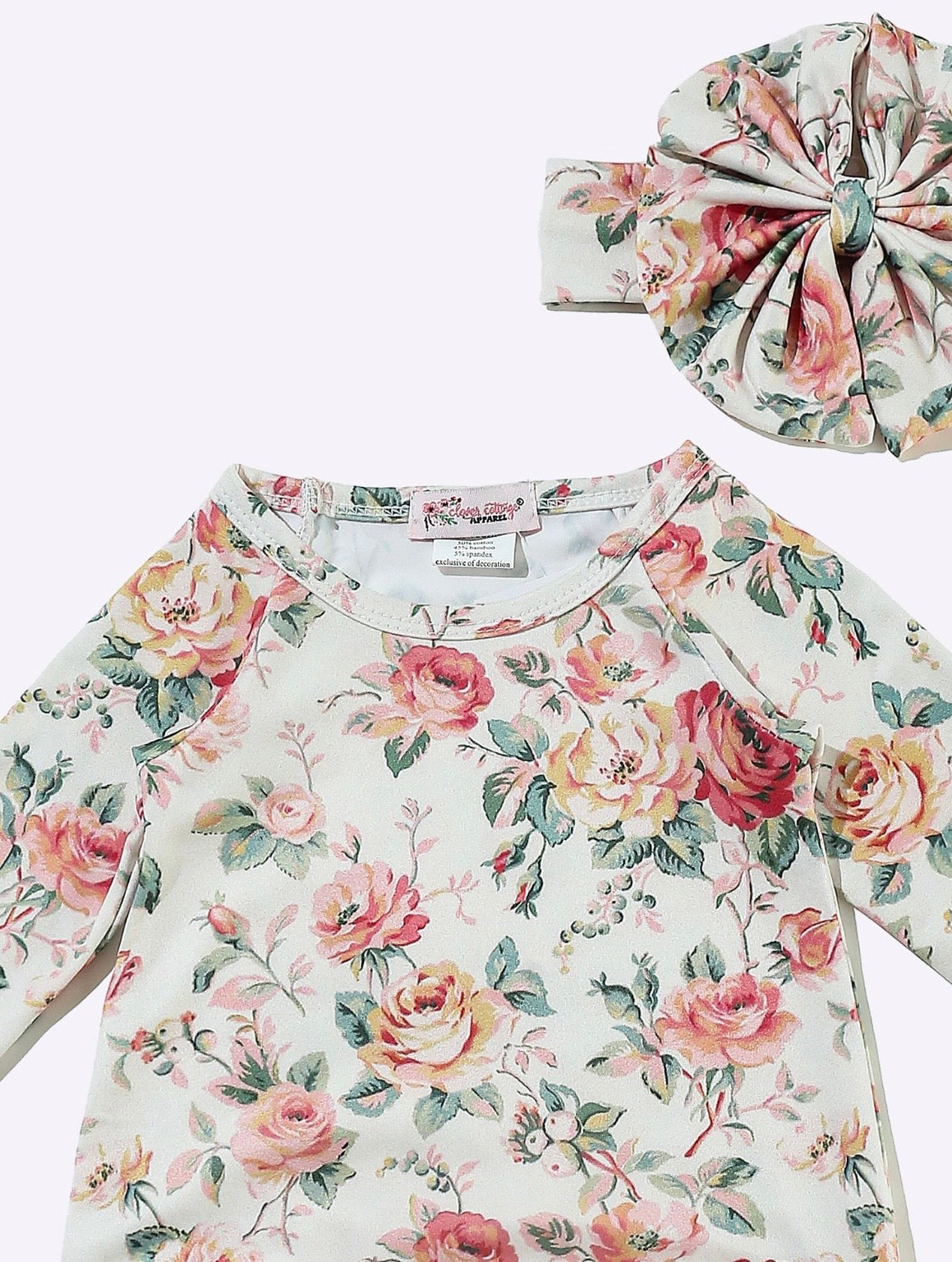 Clothing for Baby Girl - Scattered Rose Baby Gown