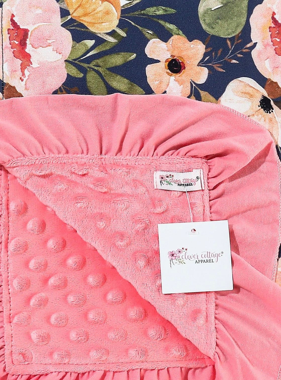 Baby Blanket - Navy Wispy Floral Blanket