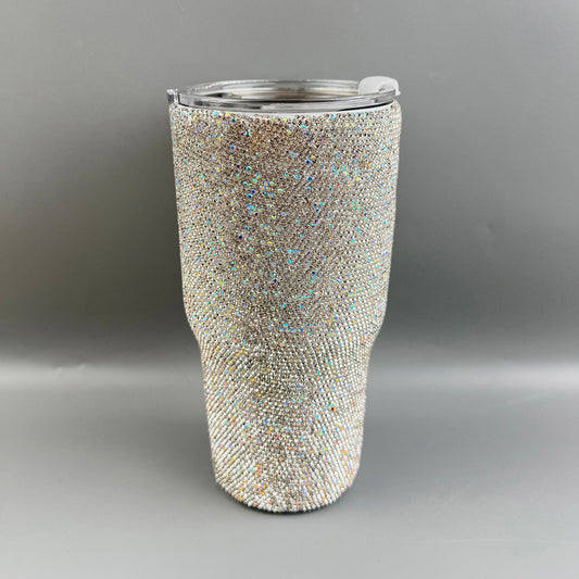 Bling Bling Handmade Rhinestone Stainless Steel Thermos Mug / Tumbler 30 oz