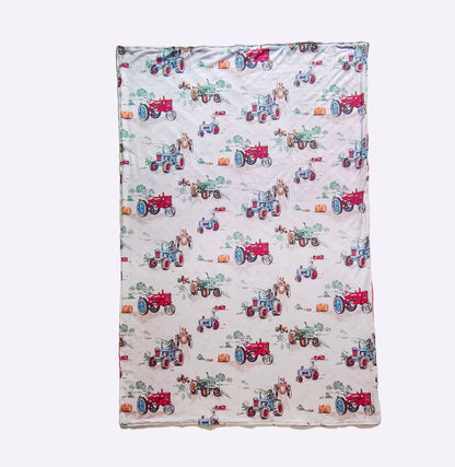 Baby Blanket - Doggone Tractor Blanket