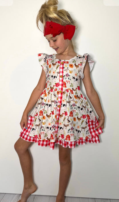 Clothing for Toddler Girl - Floral Farm Girls Dress