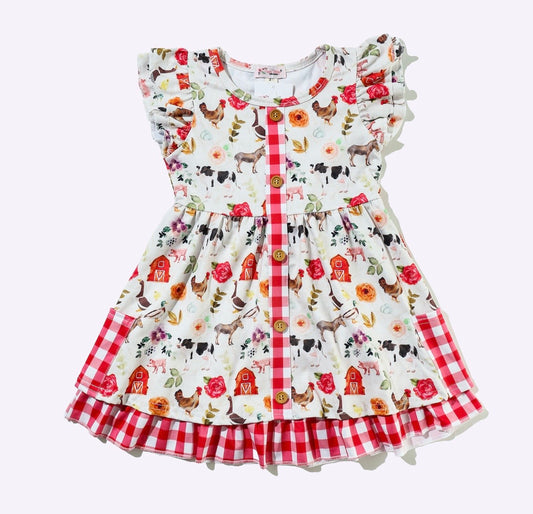 Clothing for Toddler Girl - Floral Farm Girls Dress