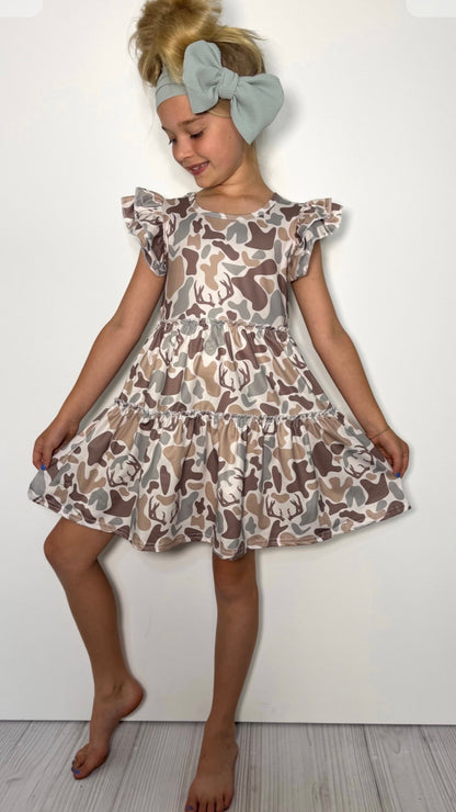Clothing for Toddler Girl - Muted Camo Tier Girls Dress