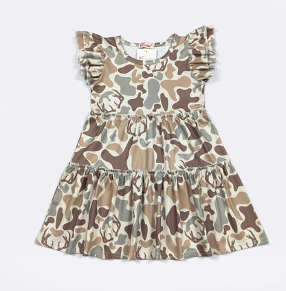 Clothing for Toddler Girl - Muted Camo Tier Girls Dress