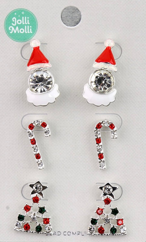 Christmas Earrings 3 Pair Set