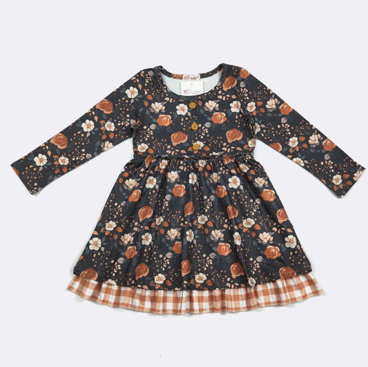 Clothing for Toddler Girl - Rusty Midnight Floral Girls Dress