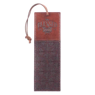 Blessed Man Two-Tone Faux Leather Bookmark - Jeremiah 17:7