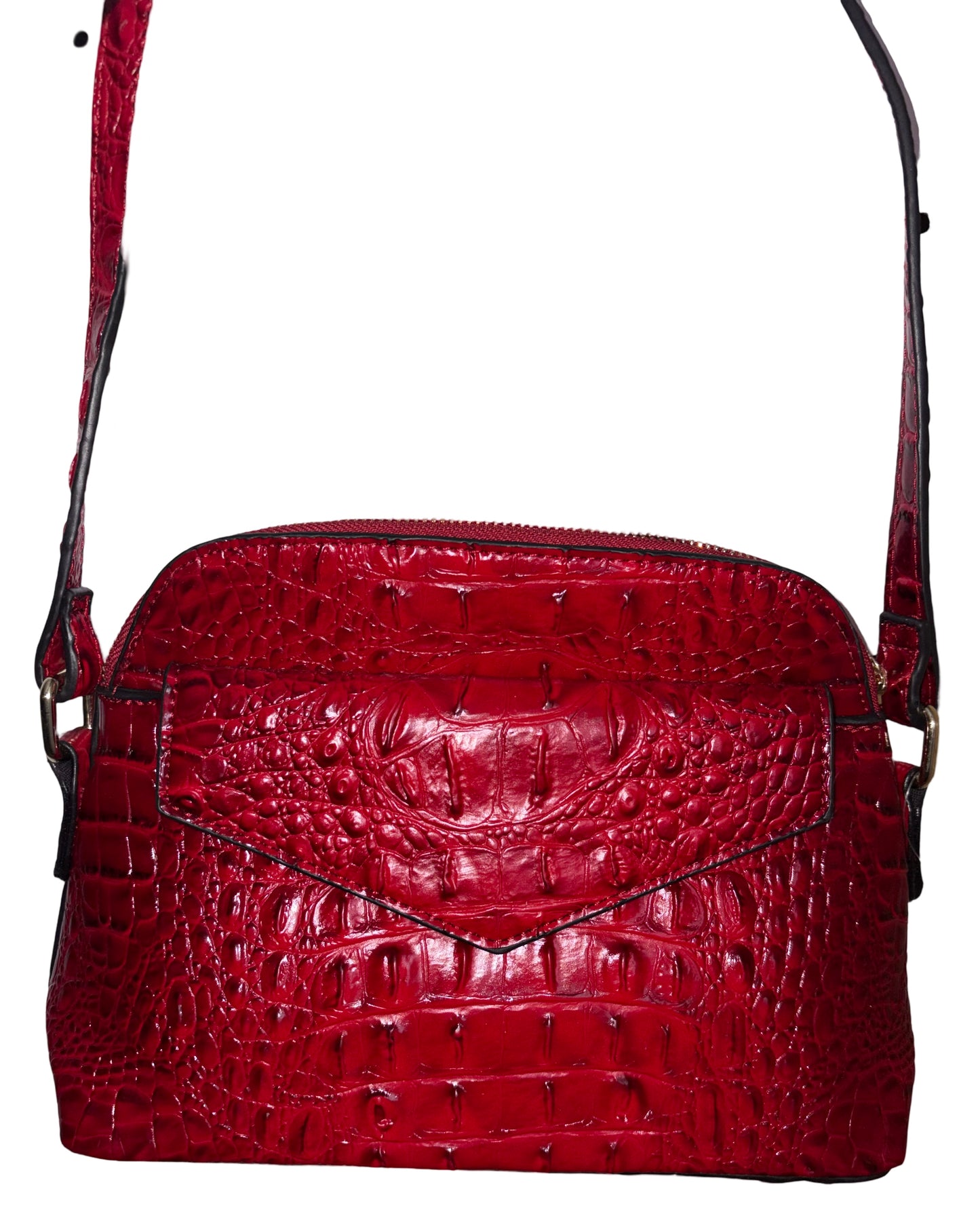 Handbag - Satchel Embossed Croc With Adjustable Strap available in 2 colors