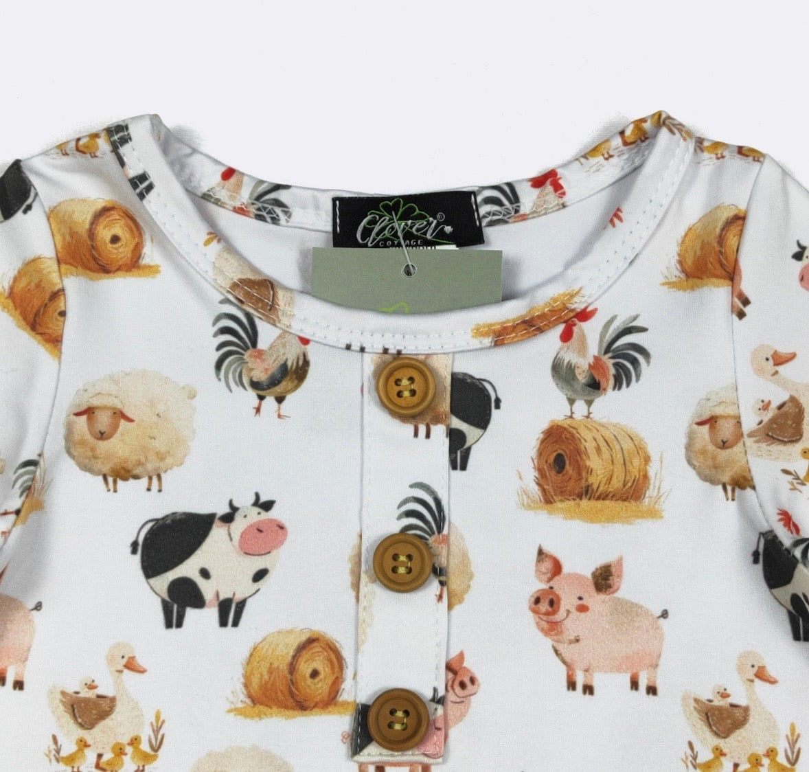 Clothing for Baby Boy - Farm Friends Knotted Gown