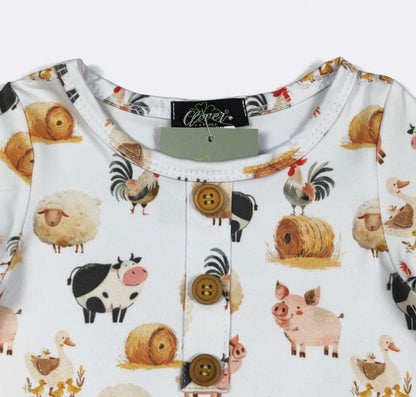 Clothing for Baby Boy - Farm Friends Knotted Gown
