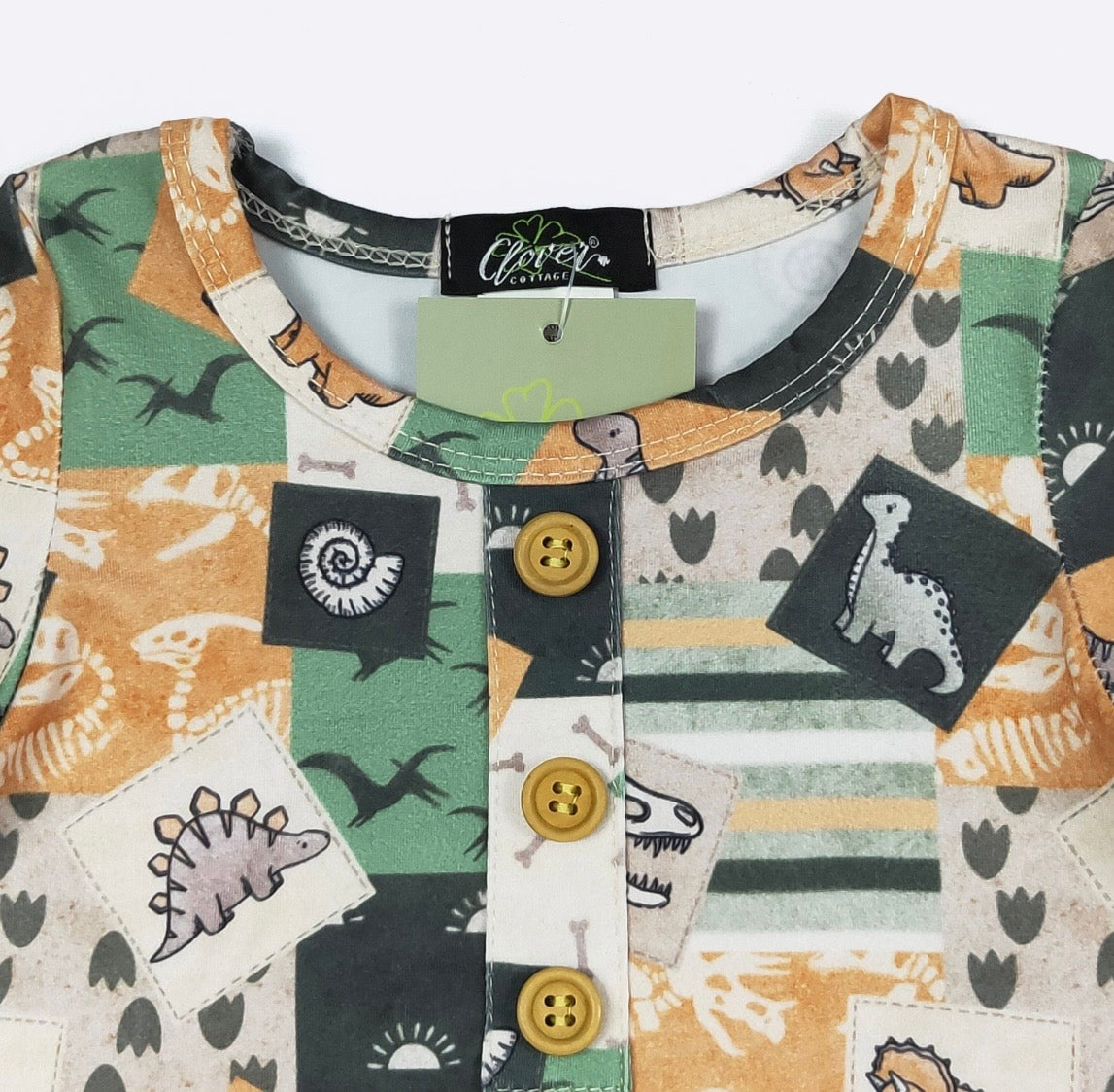 Clothing for Baby Boy - Jurassic Patchwork Knotted Gown