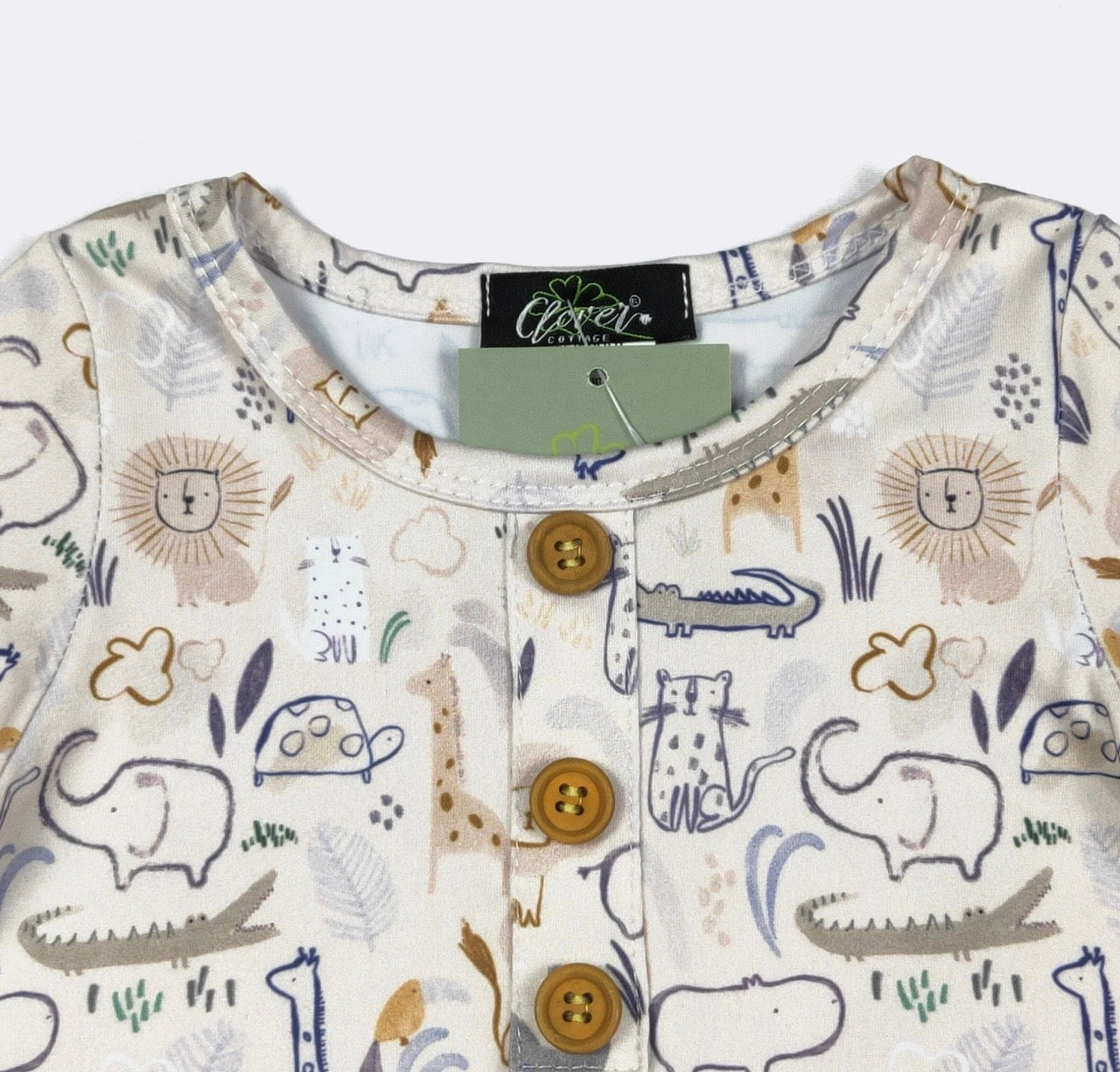 Clothing for Baby Boy - Safari Silhouette Knotted Gown