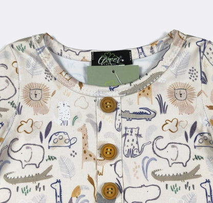 Clothing for Baby Boy - Safari Silhouette Knotted Gown