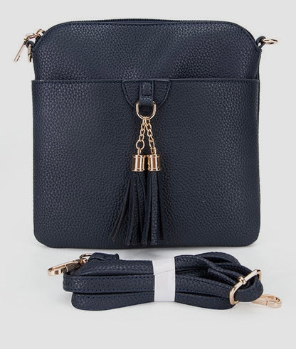 Handbag - Message Bag with Tassel / Medium Crossbody / Pocketbook Purse - available in 5 colors