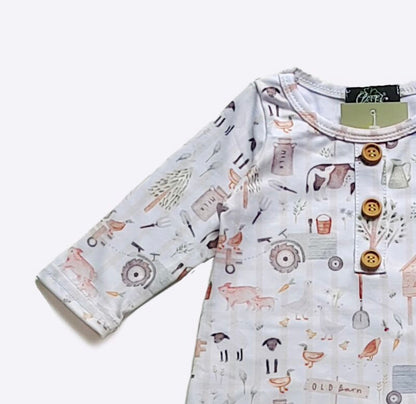 Clothing for Baby Boy - Farmstead Knotted Gown