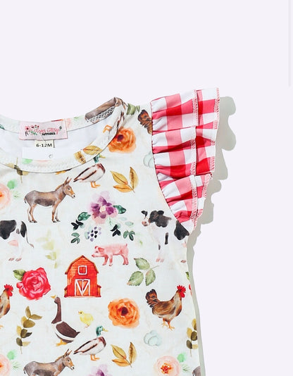 Clothing for Baby Girl - Floral Farm Baby Romper