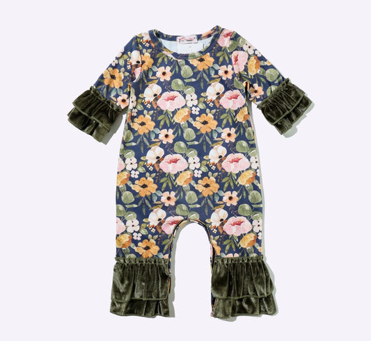 Clothing for Baby Girl - Navy Wispy Baby Romper
