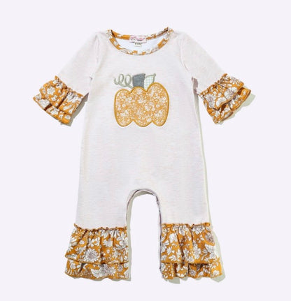 Clothing for Baby Girl - Waverly Pumpkin Baby Romper