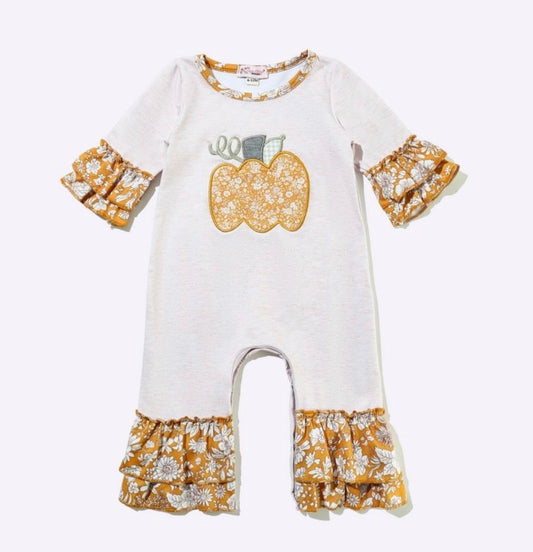 Clothing for Baby Girl - Waverly Pumpkin Baby Romper