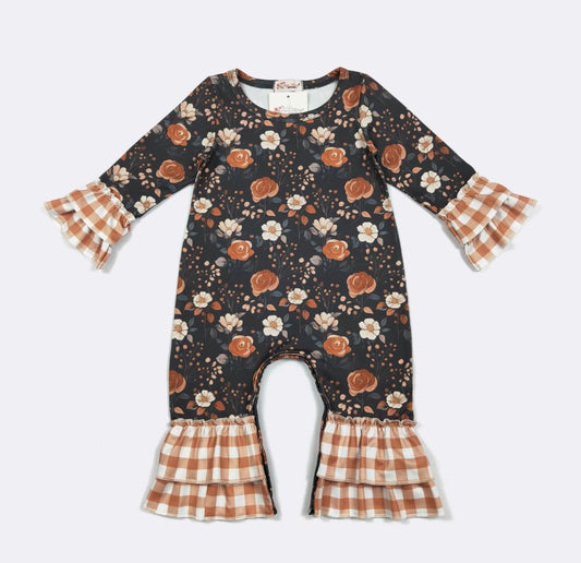 Clothing for Baby Girl - Rusty Midnight Floral Baby Romper