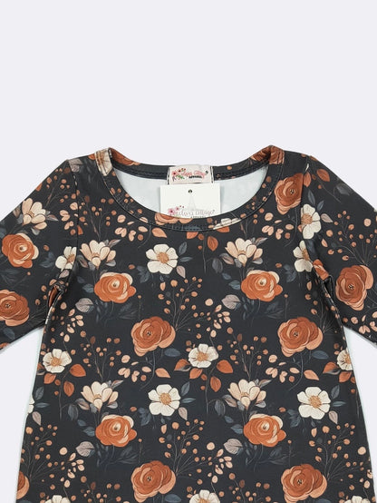 Clothing for Baby Girl - Rusty Midnight Floral Baby Romper