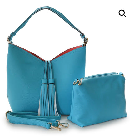 Handbag - Double Tassel Shoulder Bag / comes with 2nd handbag bag!!! 2-in-1