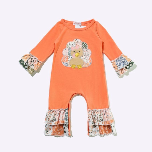 Clothing for Baby Girl - Turkey Patchwork Baby Romper